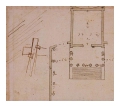 Schizzo del sistema di giunzione trave-pilastri di un cavalletto del ponte di Cesare sul Reno