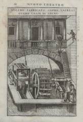 Vittorio Zonca, <i>Mulino galleggiante collegato a una casa patrizia</i>, 1607 (Venezia, Biblioteca Nazionale Marciana)