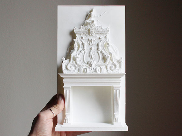 Il modello 3D di uno dei camini di palazzo Barbarano a Vicenza.