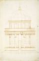 4. Andrea Palladio (1508-1580)<br /><i>Alzato del tempietto di San Pietro in Montorio<br /></i>riga e stilo, compassi, penna e inchiostro su carta; 264 x 208 mm