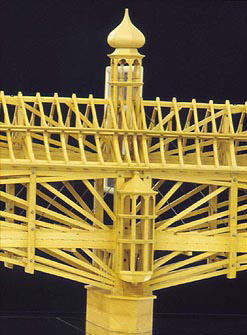Particolare del modello ligneo del ponte di Sciaffusa