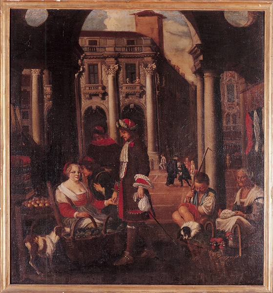 Mercato sotto le logge della Basilica