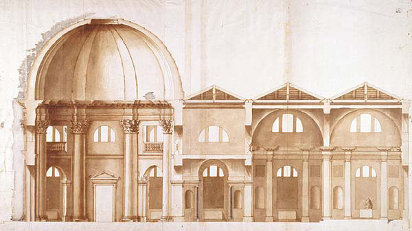 Progetto per una chiesa sconosciuta ispirata al Pantheon