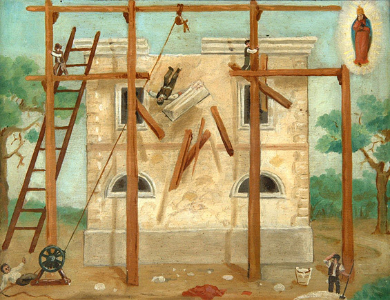 Ex voto: Incidente del cantiere di una casa in costruzione