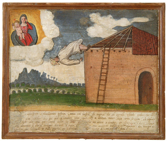 Ex voto: Caduta dal tetto di una casa in costruzione