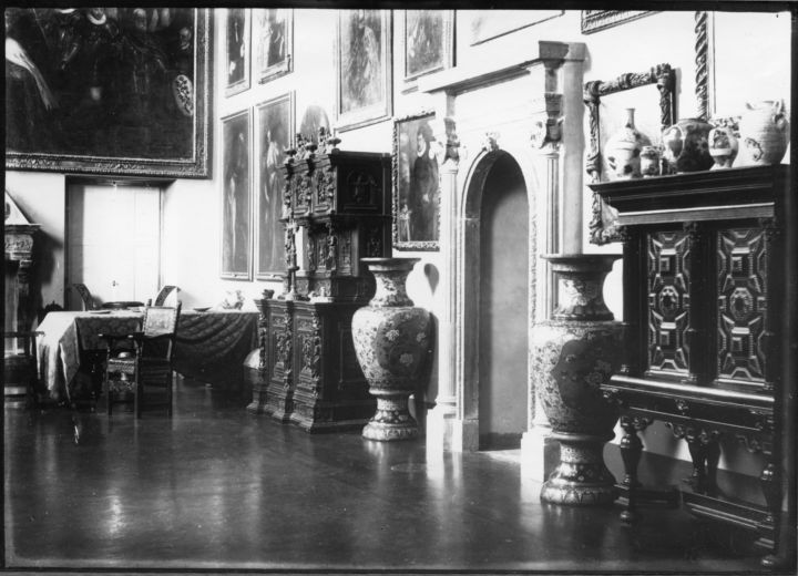 Dettaglio della parete della sala della Musica con le Allegorie di Paolo Veronese