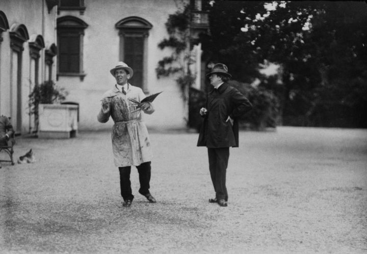 Umberto Boccioni con il maestro Busoni sulla terrazza di villa San Remigio
