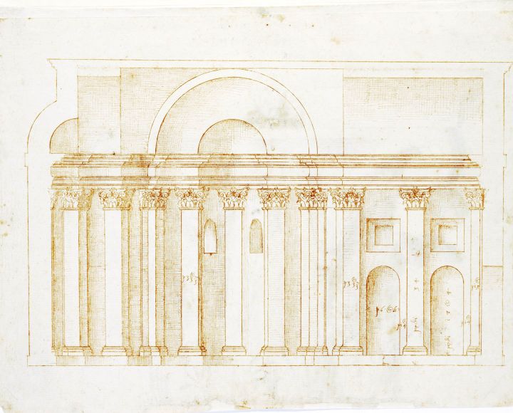 Sezione longitudinale della chiesa di San Biagio