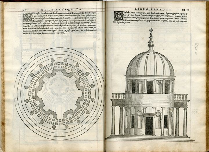Pianta e alzato del tempietto di San Pietro in Montorio