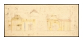 Complesso monumentale Brion. Prospetto e sezione della cappella