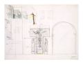 Museo di Castelvecchio: disegno d'insieme del gruppo scultoreo della Crocifissione di Tomba