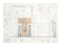 Museo di Castelvecchio: disegno d’insieme, frontale e laterale, del gruppo scultoreo della Crocifissione di Tomba