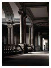 <b>El año pasado en Minería.</b> Upper passage, or antechamber, in the staircase hall of the Colegio de Minería, Mexico City (2007).