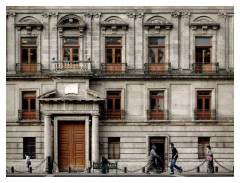 <b>Pasa la vida.</b> Main façade of a wing of the Colegio de Minería, Mexico City (2007).