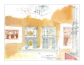 Studi per l'esposizione dei modelli accanto ai disegni palladiani