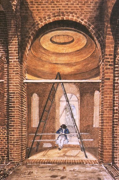 il Mausoleo della Dulwich Picture Gallery in costruzione