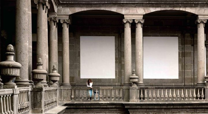 <b>Bucles jónicos o Lo dijo Vitruvio.</b> Galleria superiore del cortile del Colegio de Minería, Città del Messico (2007).