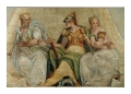 Minerva fra la Geometria e l’Aritmetica, affresco staccato da villa Soranza